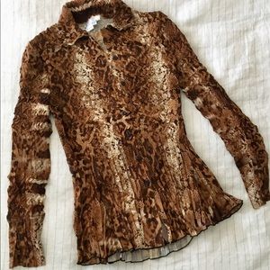 ALBERTO MAKALI Snakeskin Crinkled Blouse
